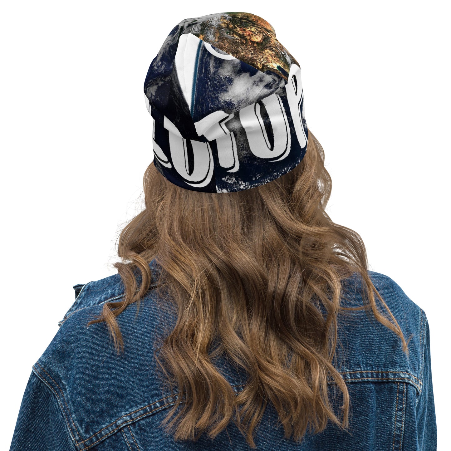 Globe All-Over Print Beanie