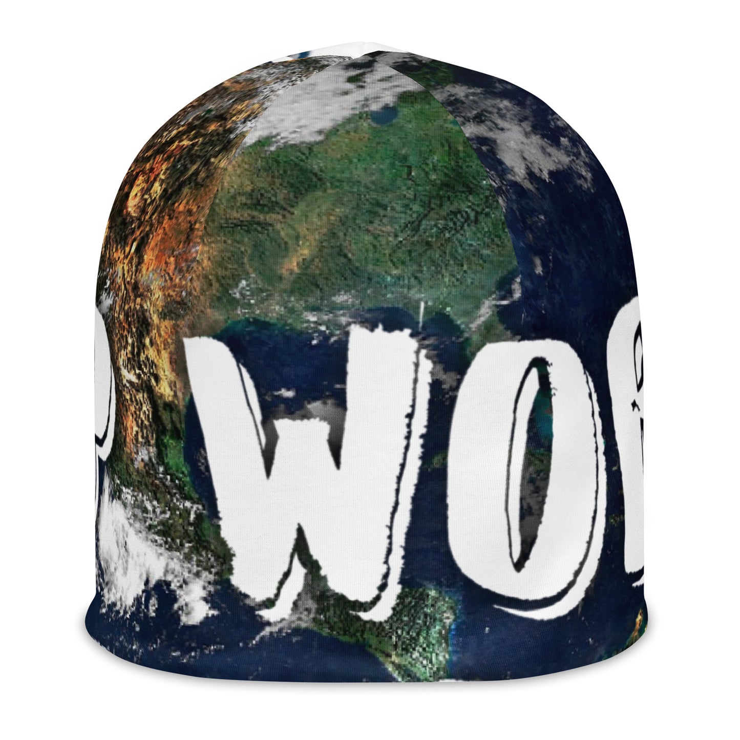 Globe All-Over Print Beanie