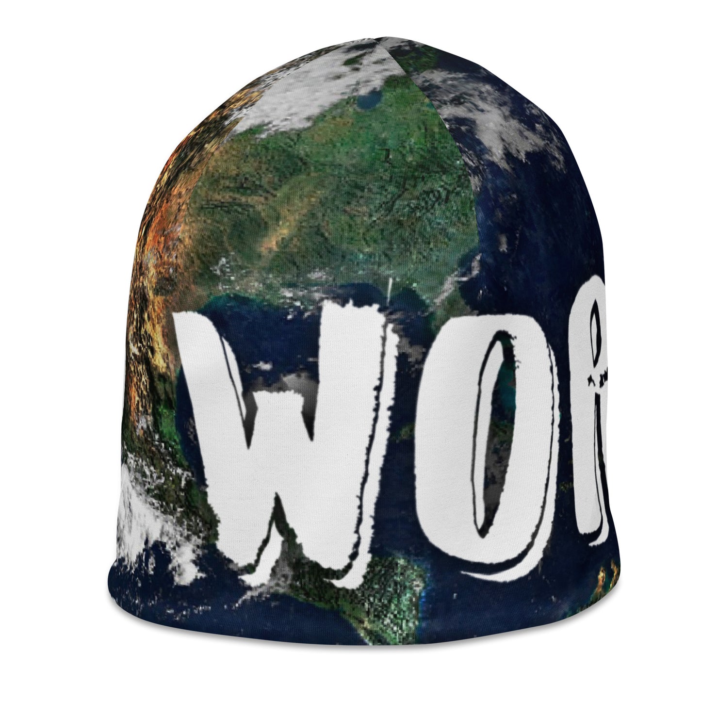 Globe All-Over Print Beanie