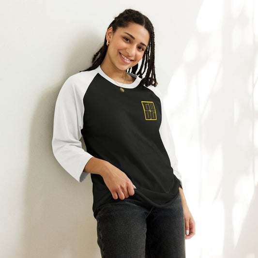 TWDG Black Block Logo - 3/4 sleeve raglan shirt